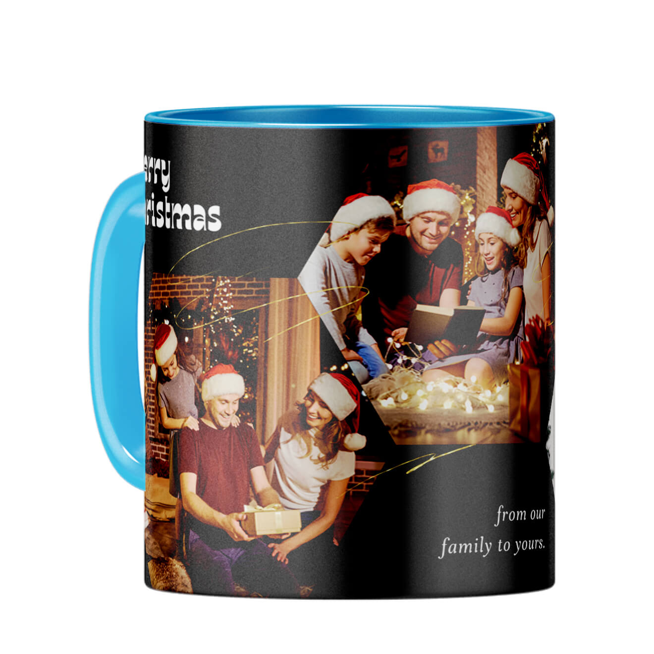 Merry Christmas from our family to yours Coffee Mug Light Blue