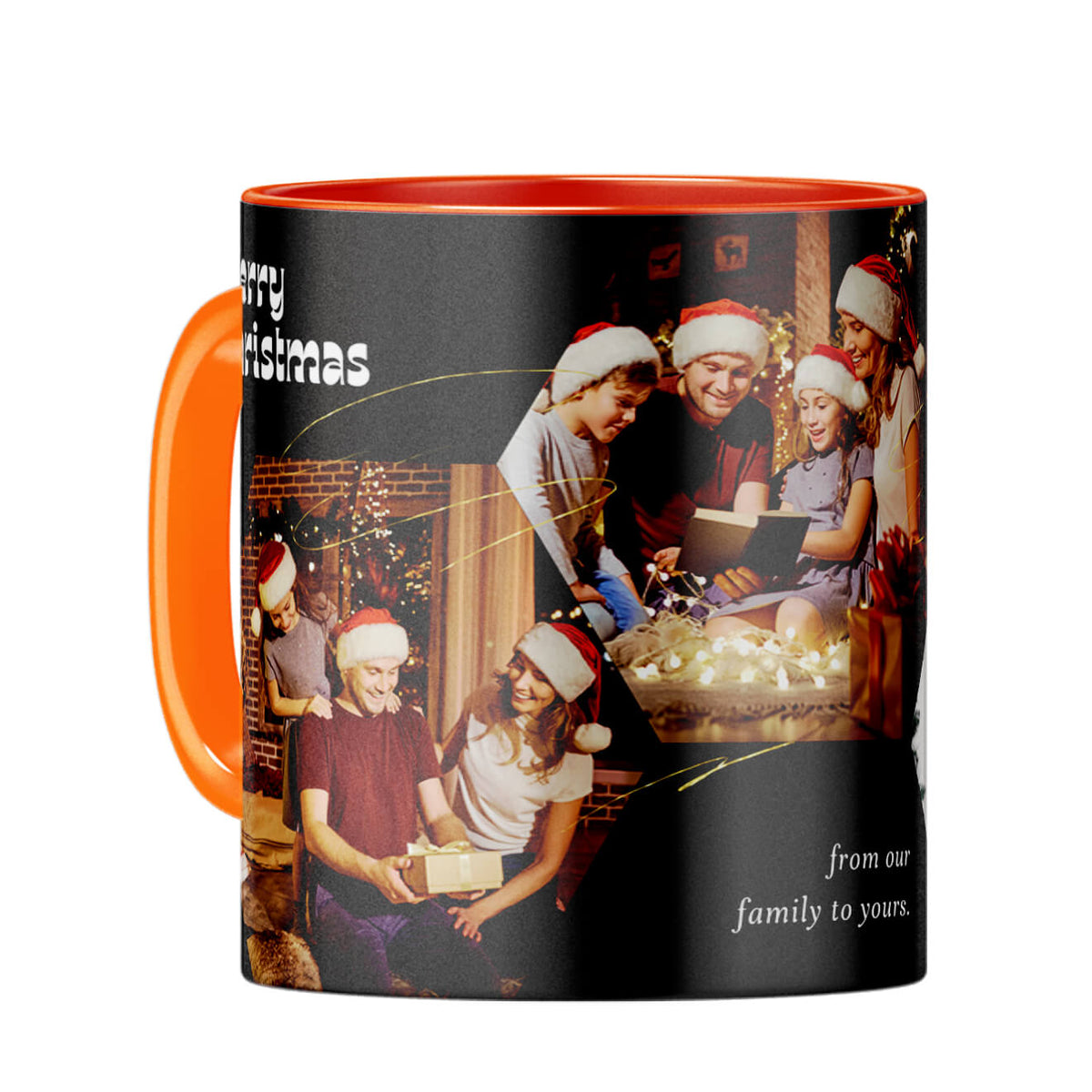 Merry Christmas from our family to yours Coffee Mug Orange