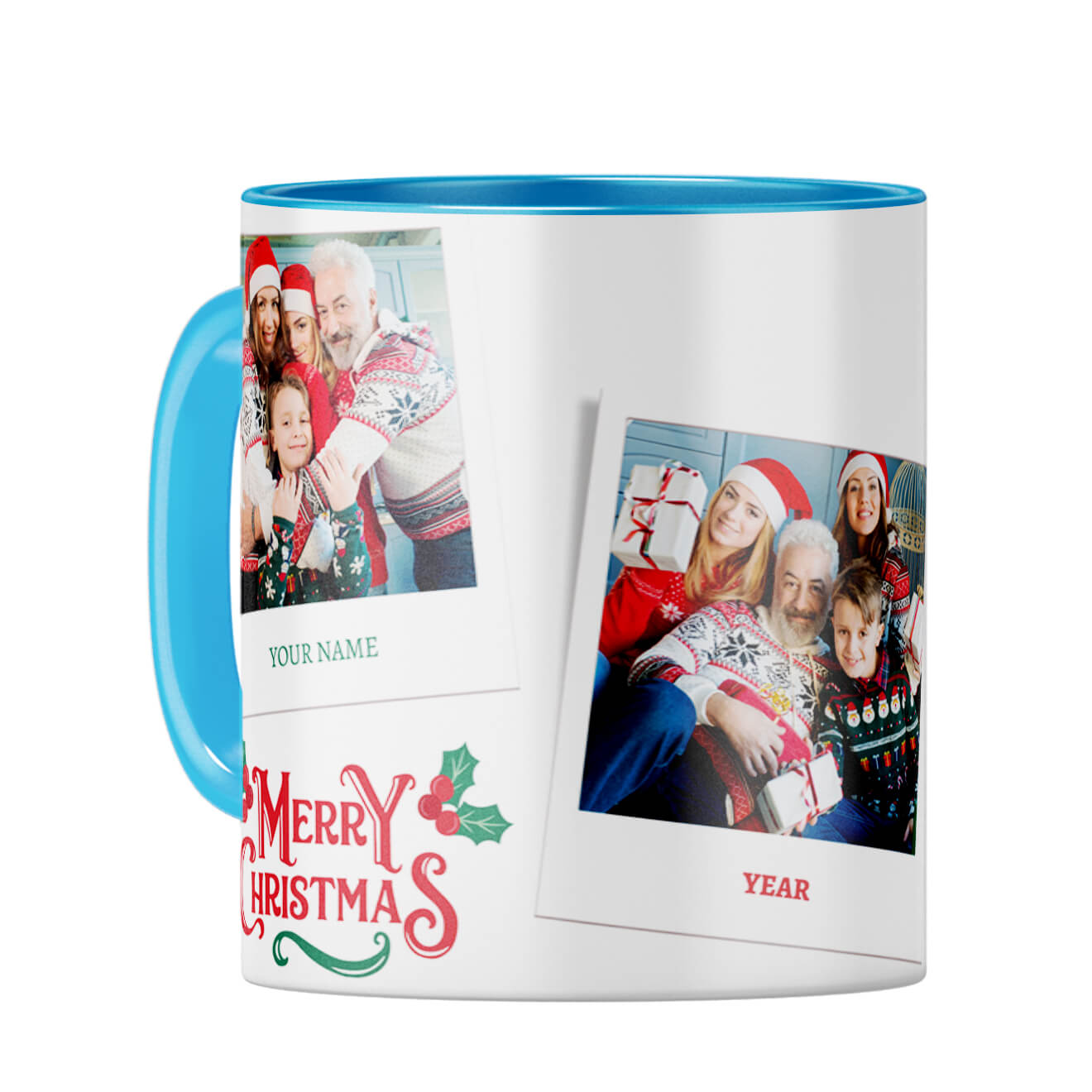 Merry Christmas With Name and Year Coffee Mug