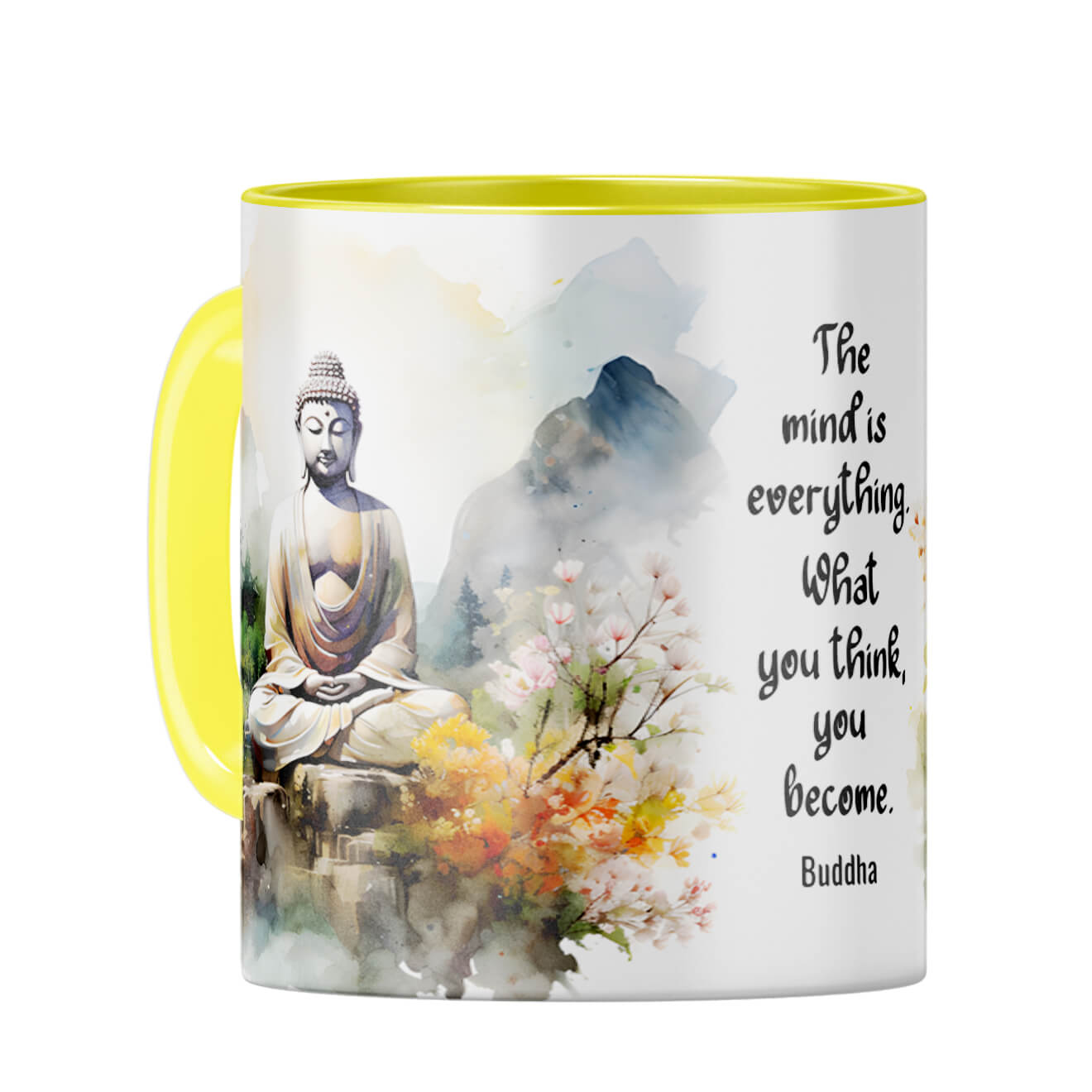 Mind is Everything Coffee Mug Yellow