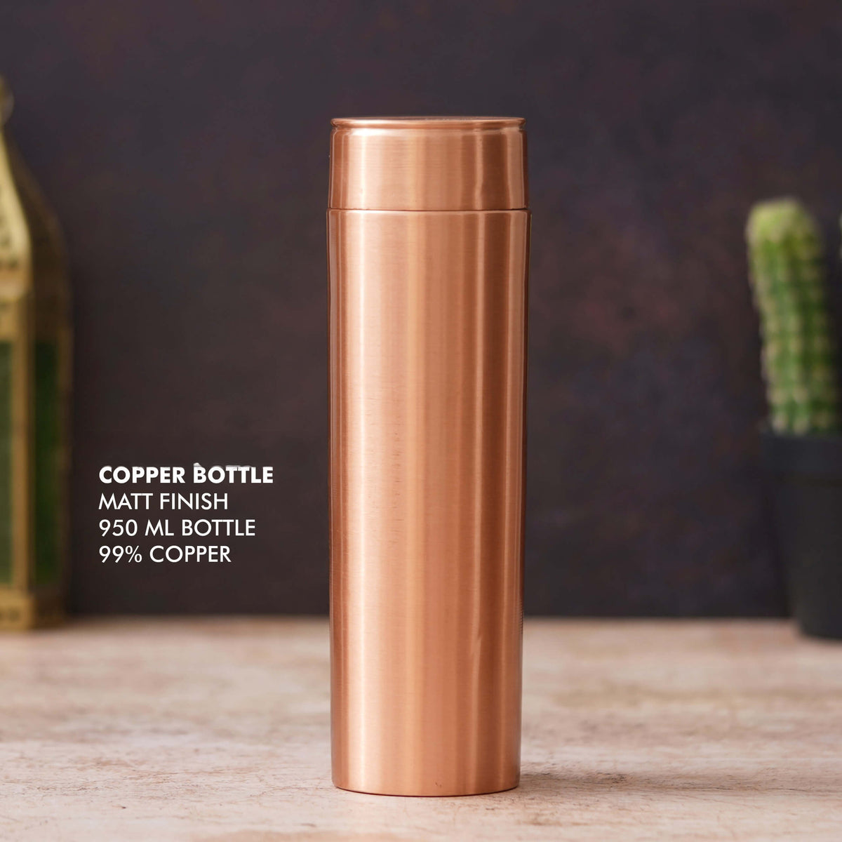 Modern Matt Finish Copper Bottle - Perfect for Daily Hydration