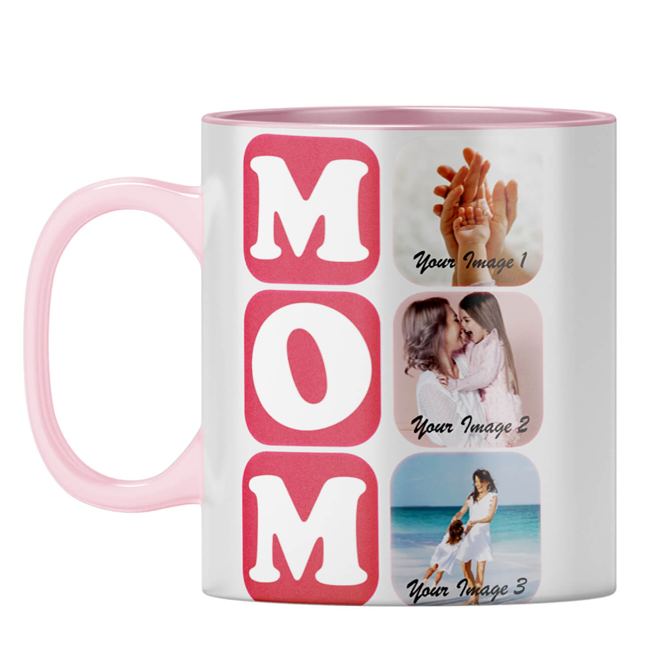 MOM Collage Coffee Mug Pink