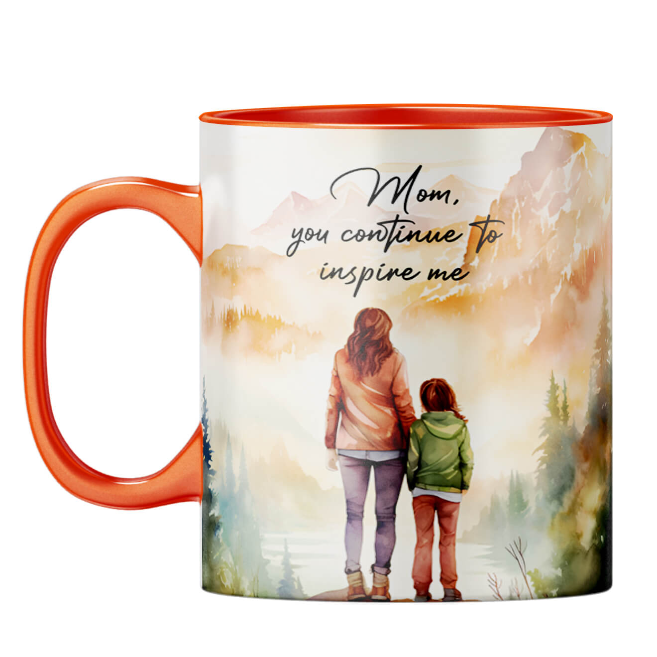 Mom Inspires Me Coffee Mug Orange