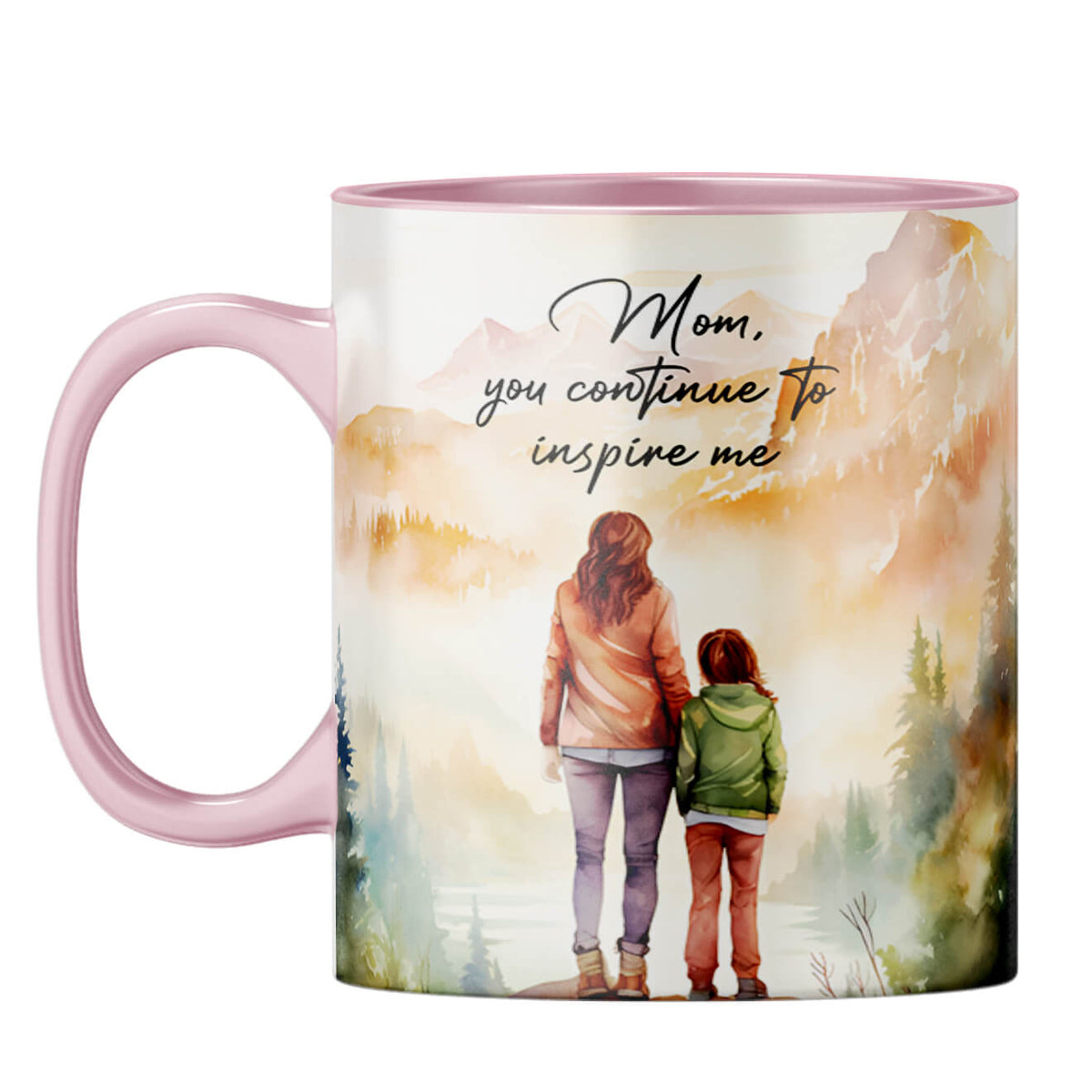 Mom Inspires Me Coffee Mug Pink