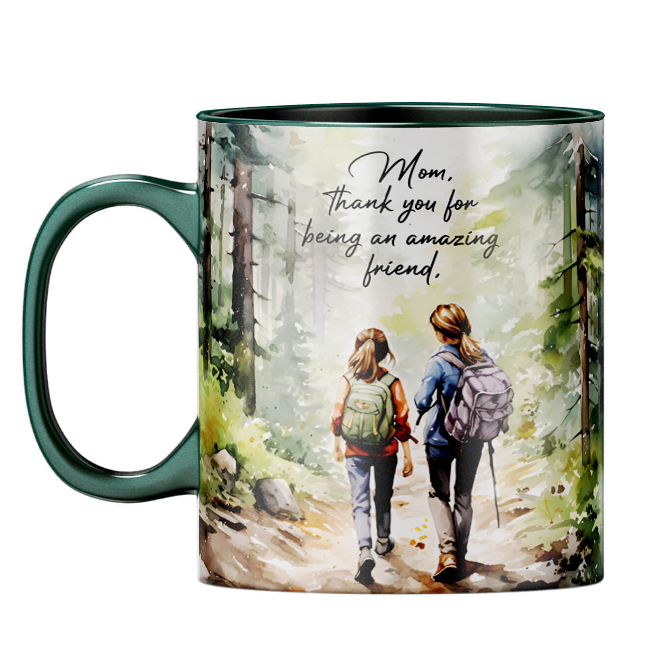 Mom is Amazing Friend Coffee Mug Dark Green