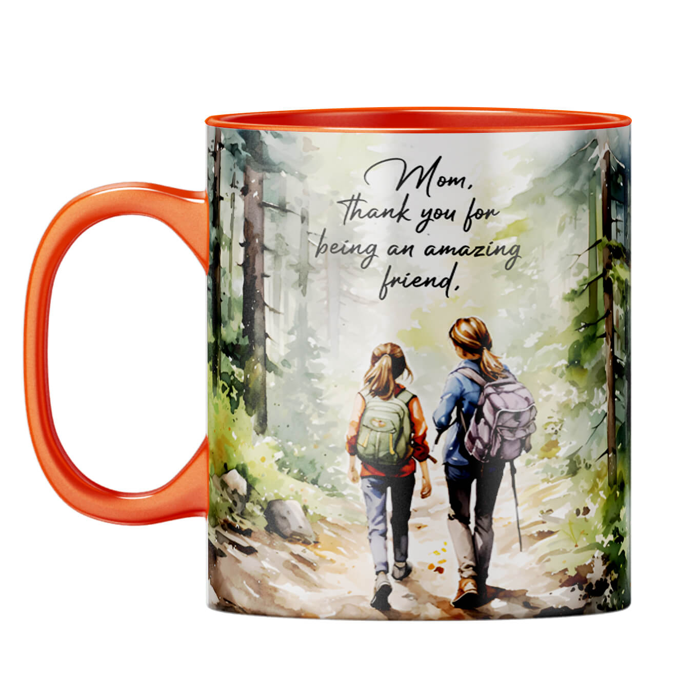 Mom is Amazing Friend Coffee Mug Orange