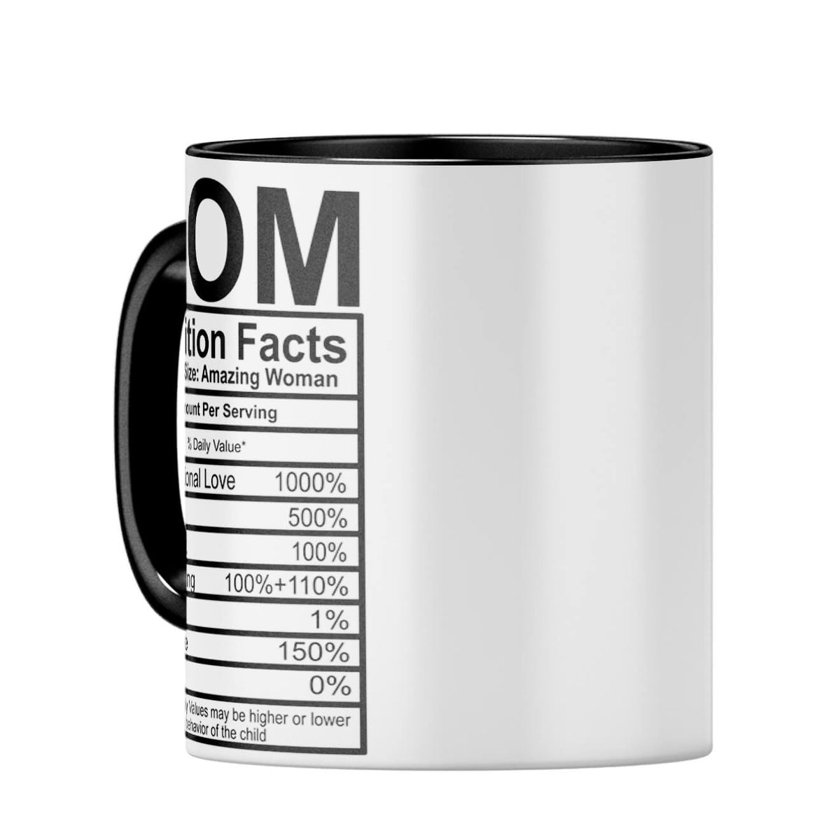 Mom Nutritional Fact Coffee MugC-Black