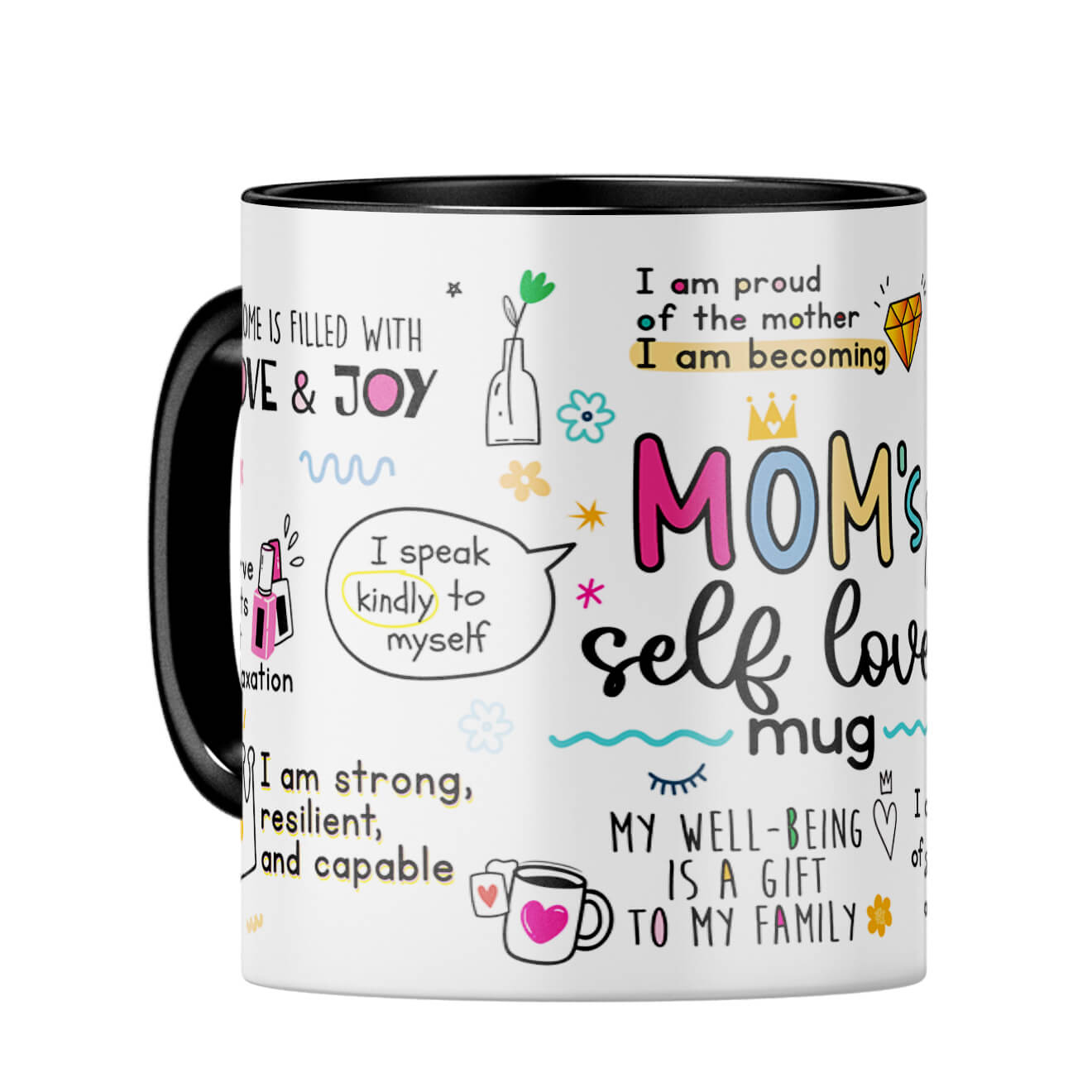 Mom Selft Love Coffee Mug Black
