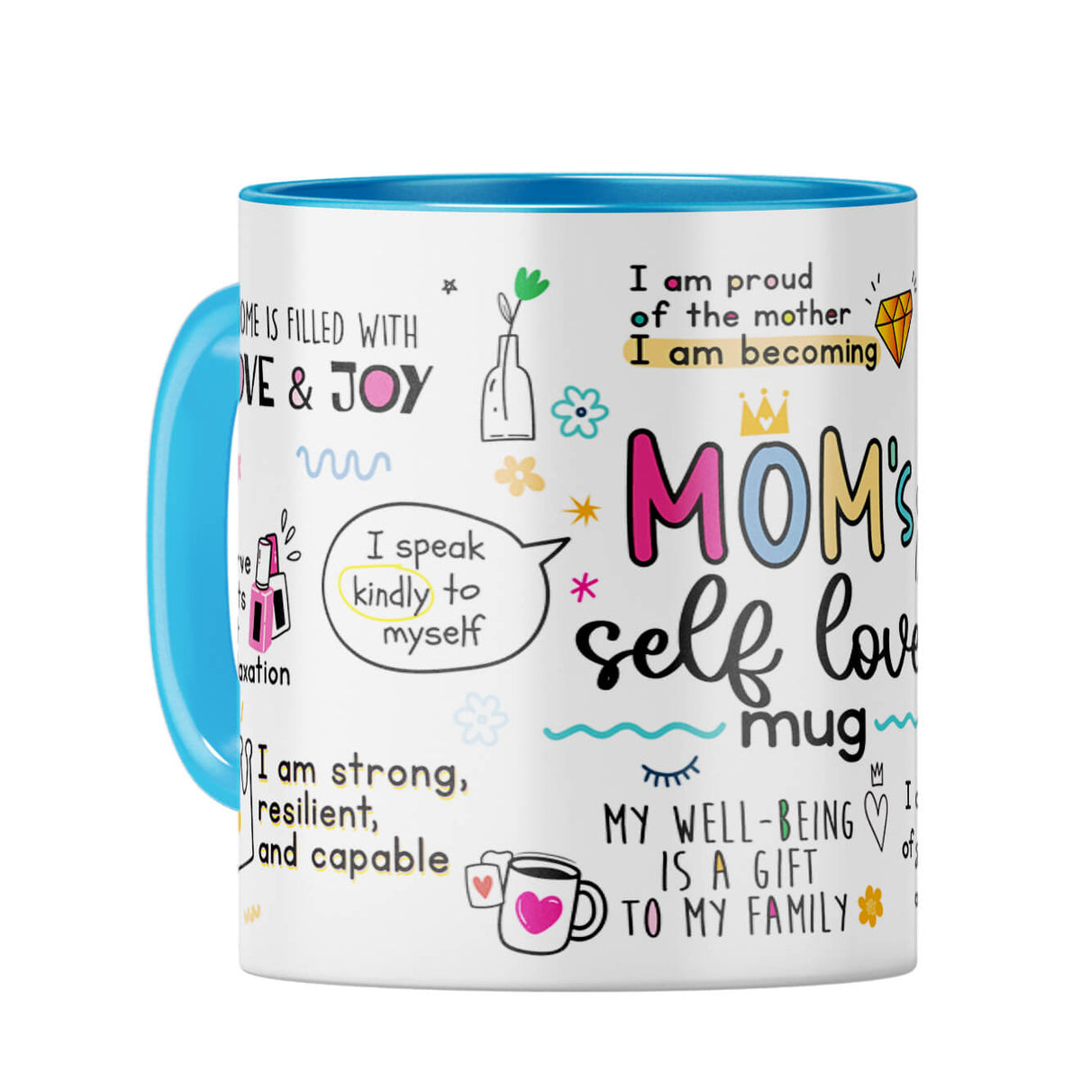 Mom Selft Love Coffee Mug Light Blue