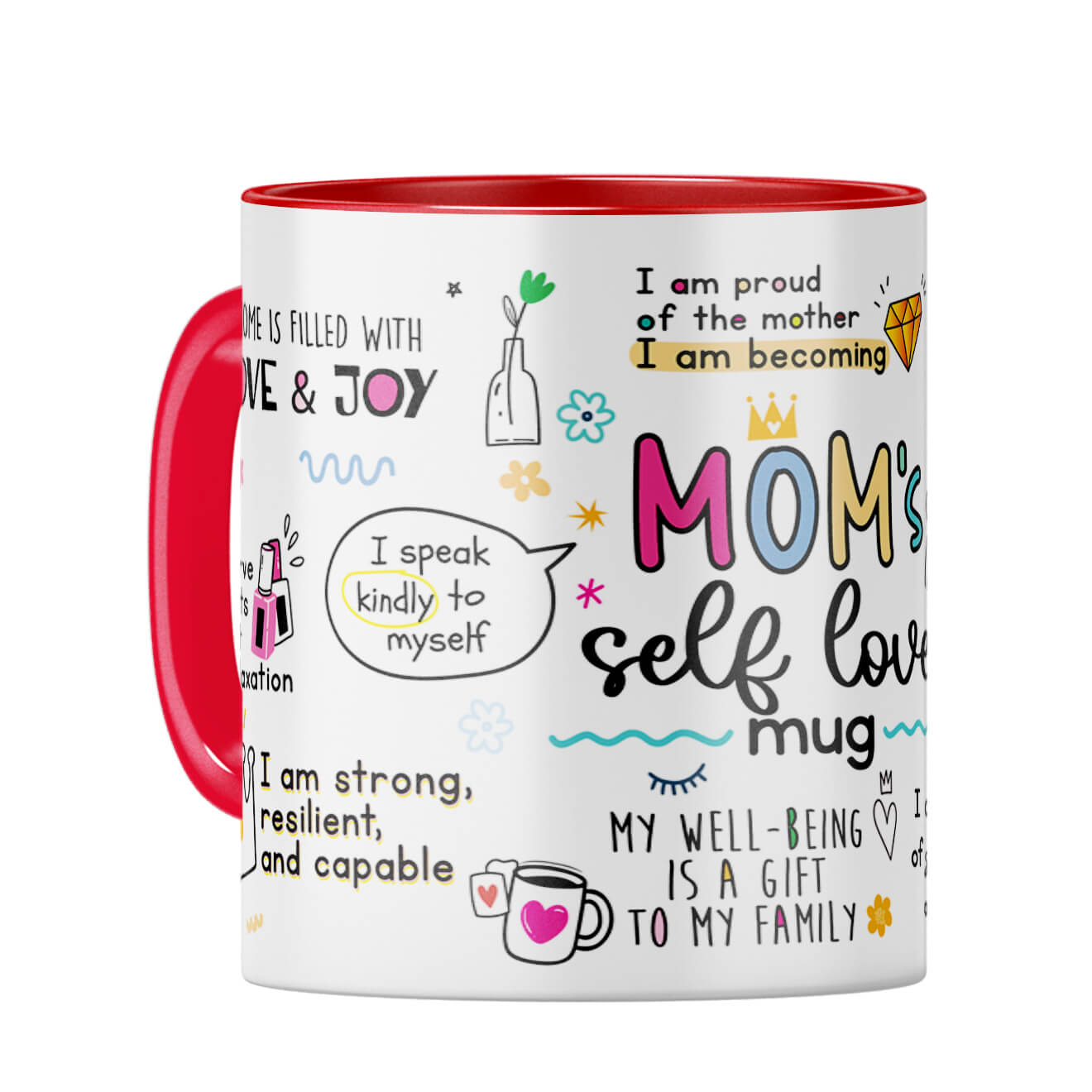 Mom Selft Love Coffee Mug Red