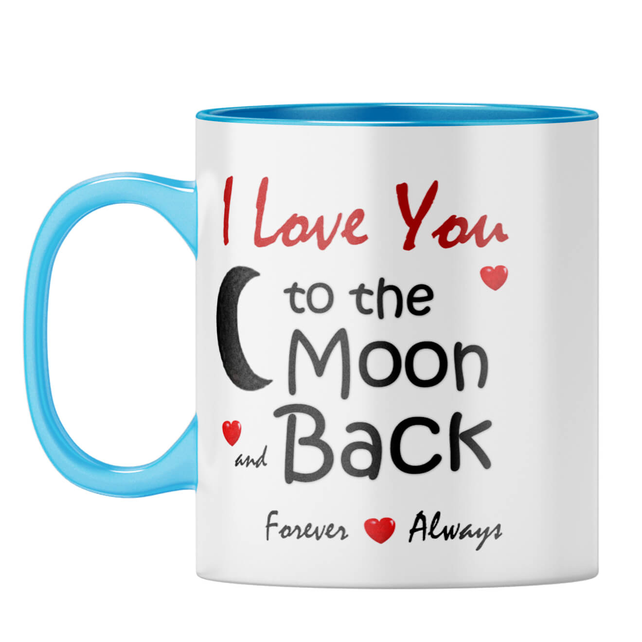 Moon and Back Coffee Mug Light Blue