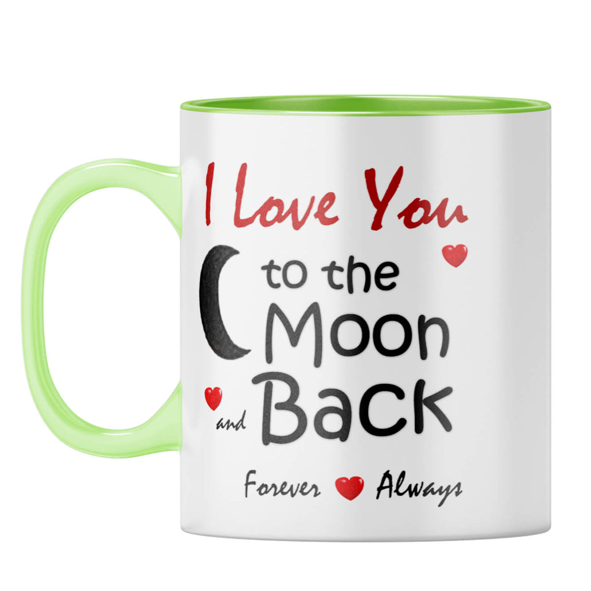 Moon and Back Coffee Mug Light Green