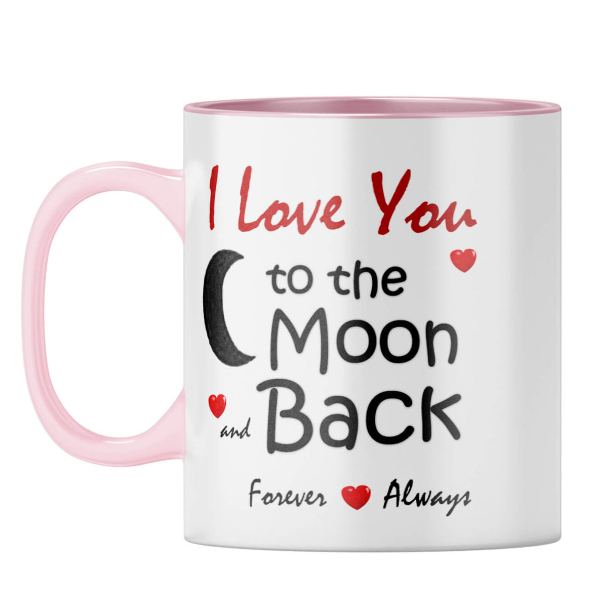 Moon and Back Coffee Mug Pink