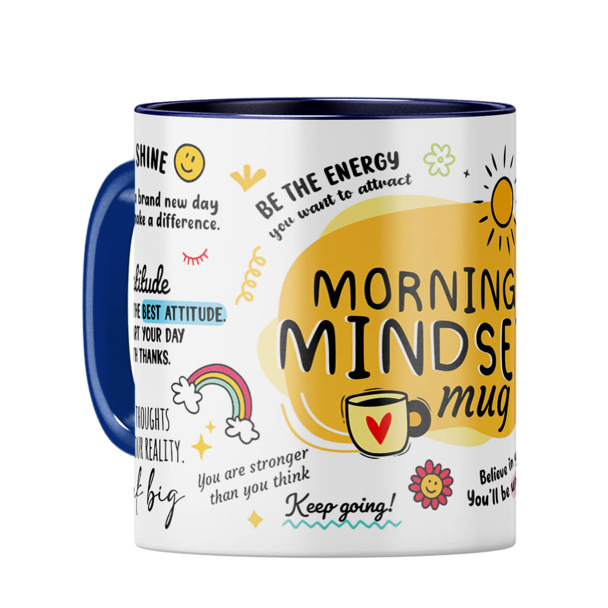 Morning Mindset Coffee Mug Dark Blue