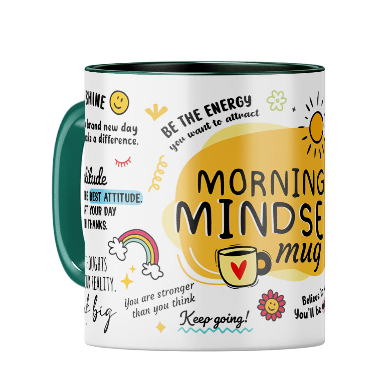 Morning Mindset Coffee Mug Dark Green