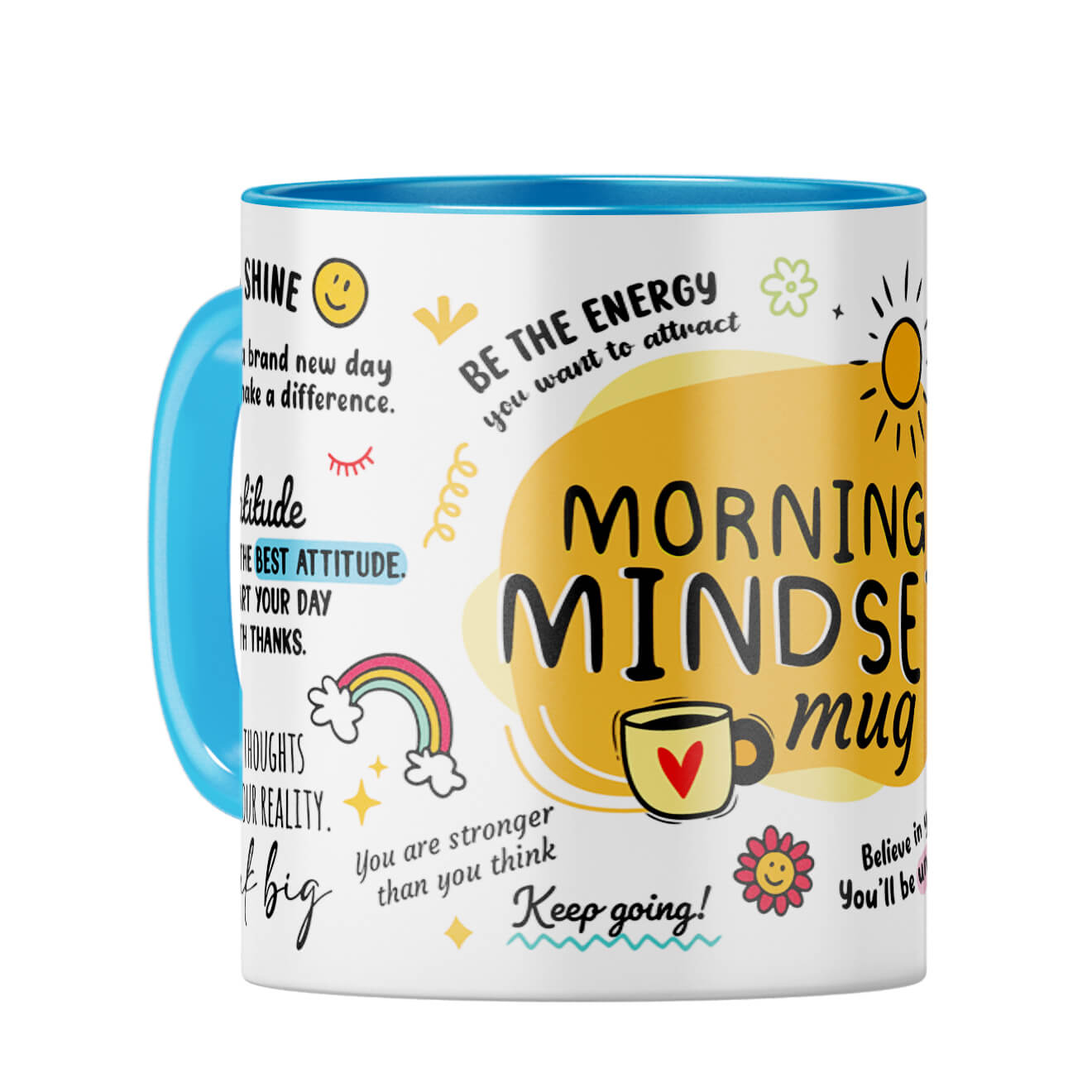 Morning Mindset Coffee Mug Light Blue