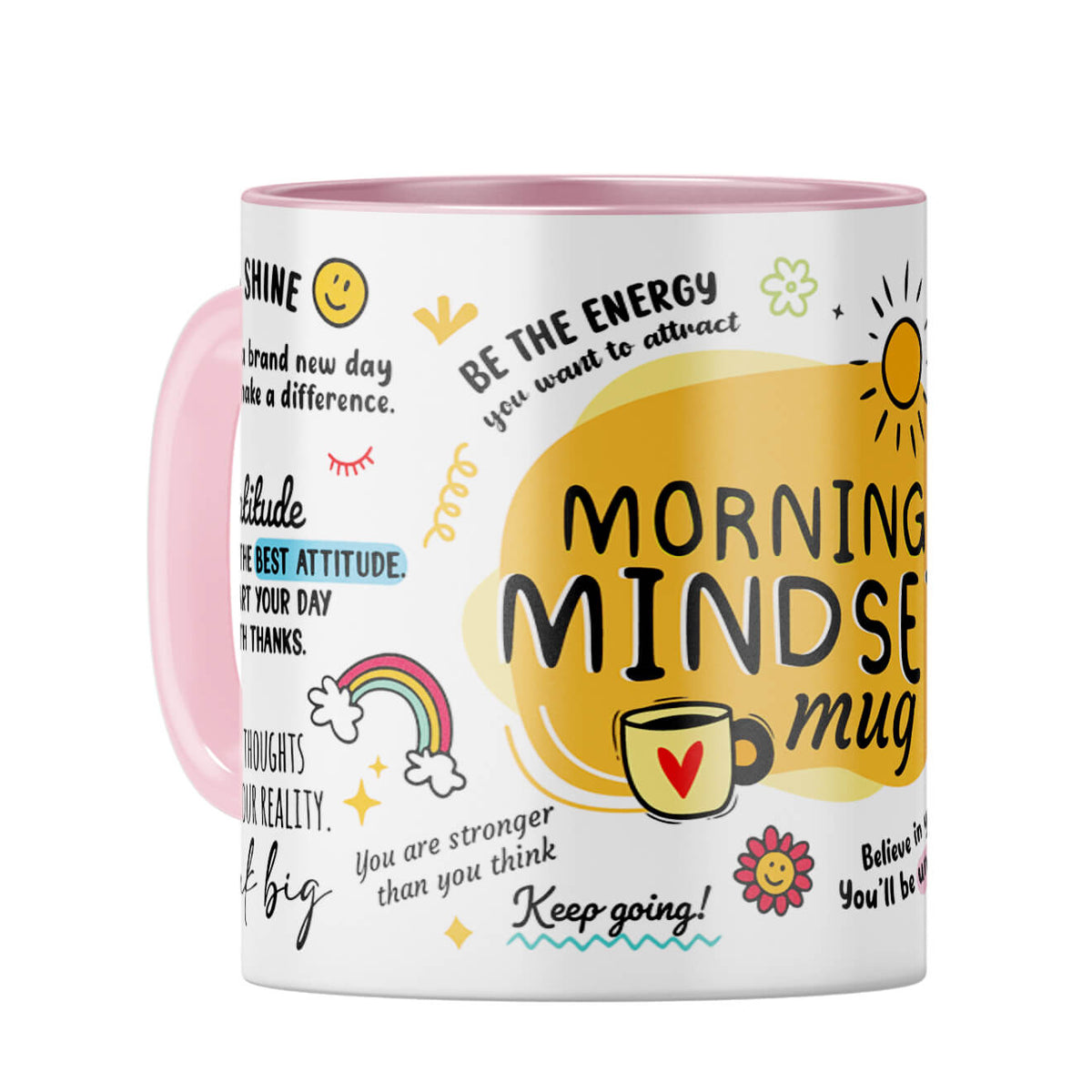 Morning Mindset Coffee Mug Pink