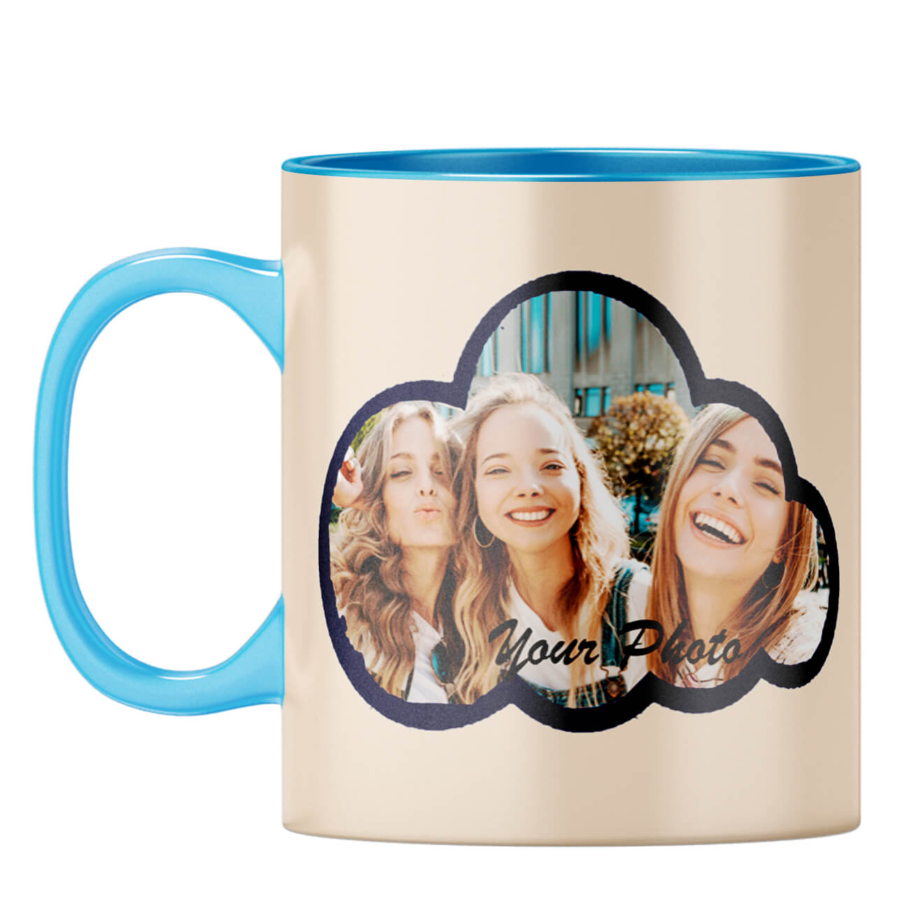 Morning With Smile Coffee Mug Light Blue