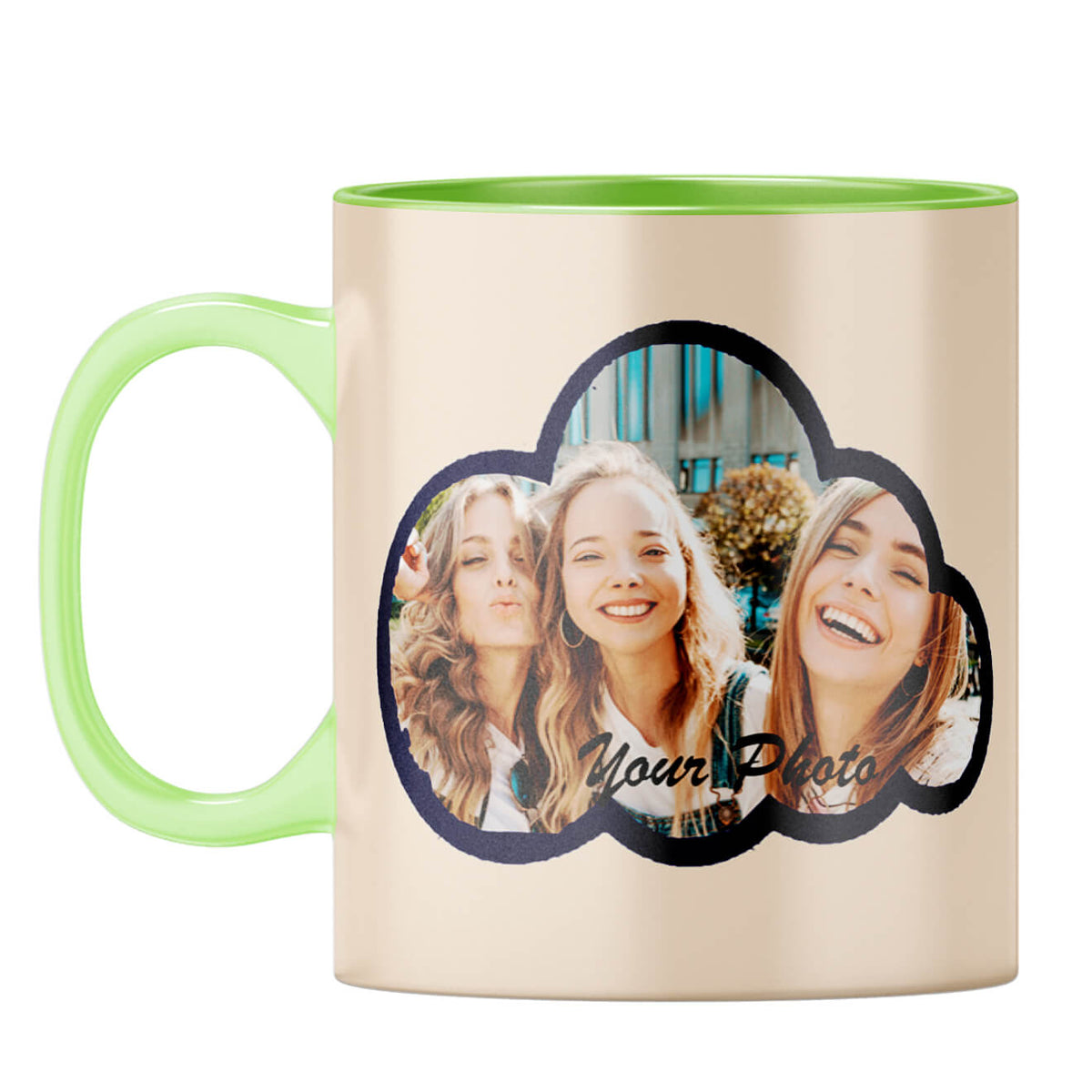 Morning With Smile Coffee Mug Light Green