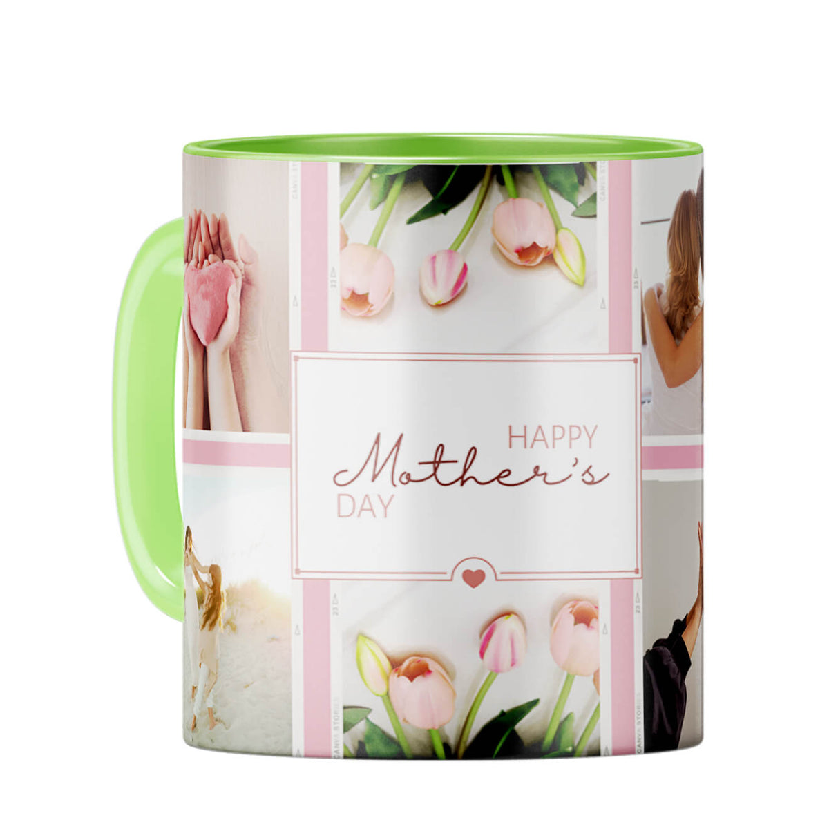 Mothers Day Collage Coffee Mug Light Green