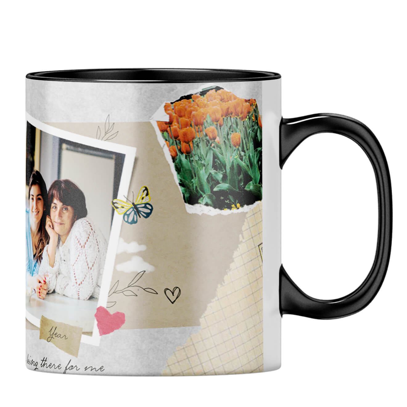 Mothers Day Then and Now Coffee MugB-Black