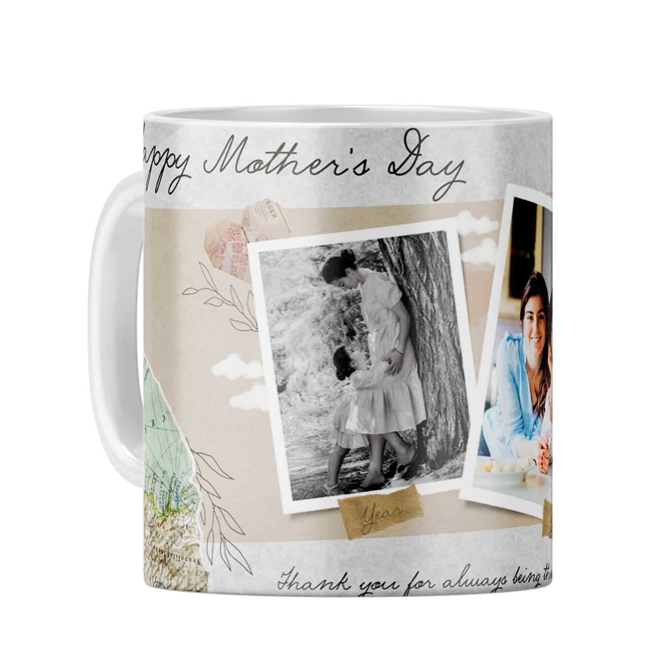 Mothers Day Then and Now Coffee Mug White