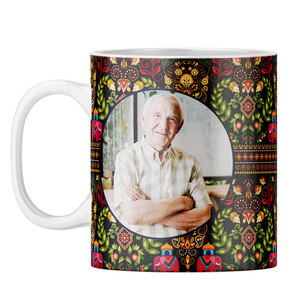 Mughal Pattern Photo Coffee Mug White