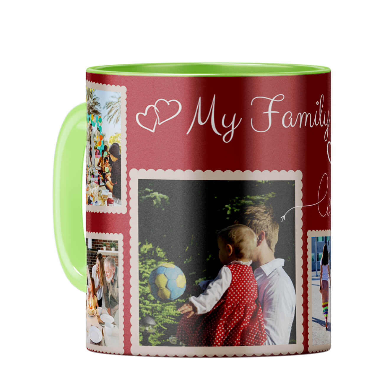 My Family Love Coffee Mug Light Green