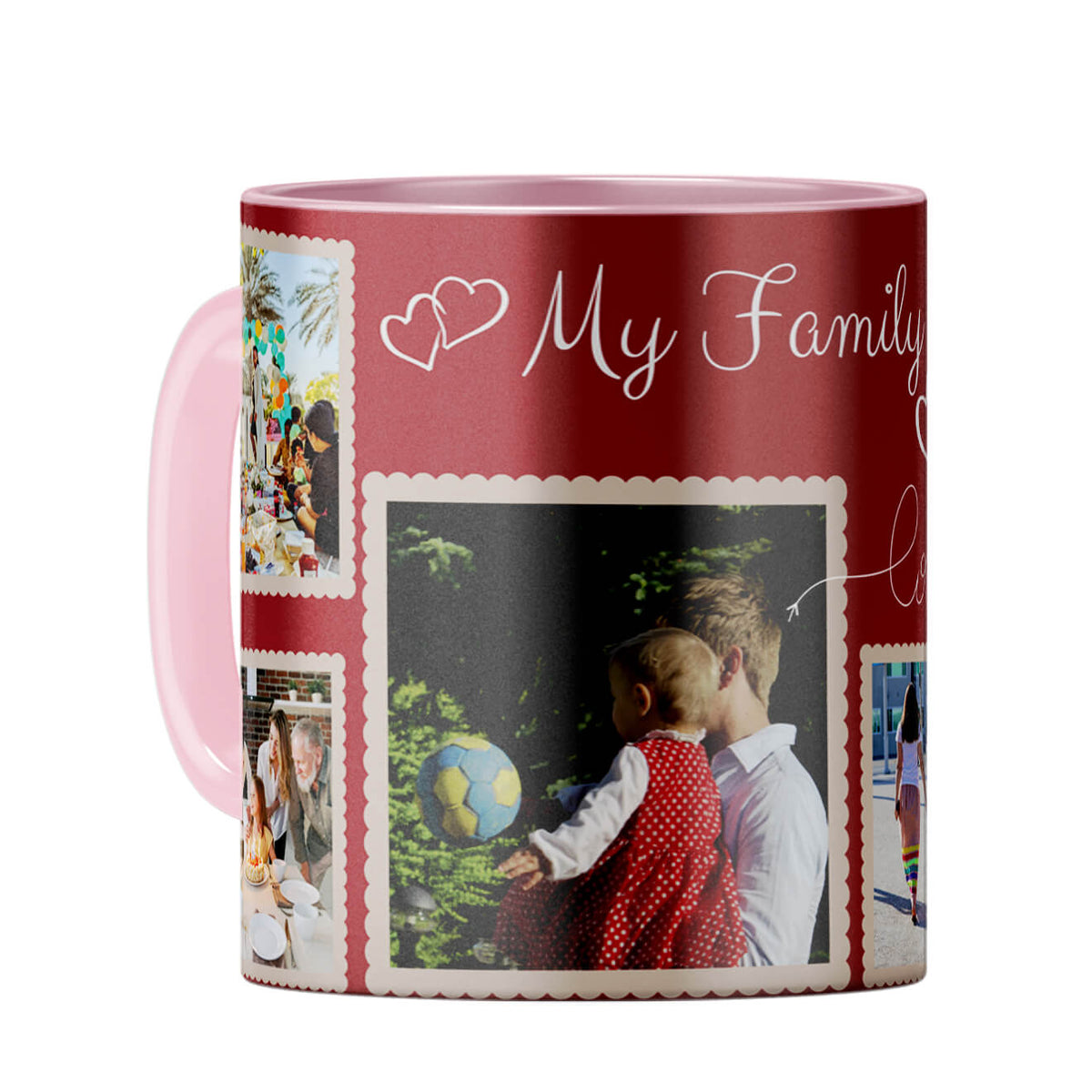 My Family Love Coffee Mug Pink