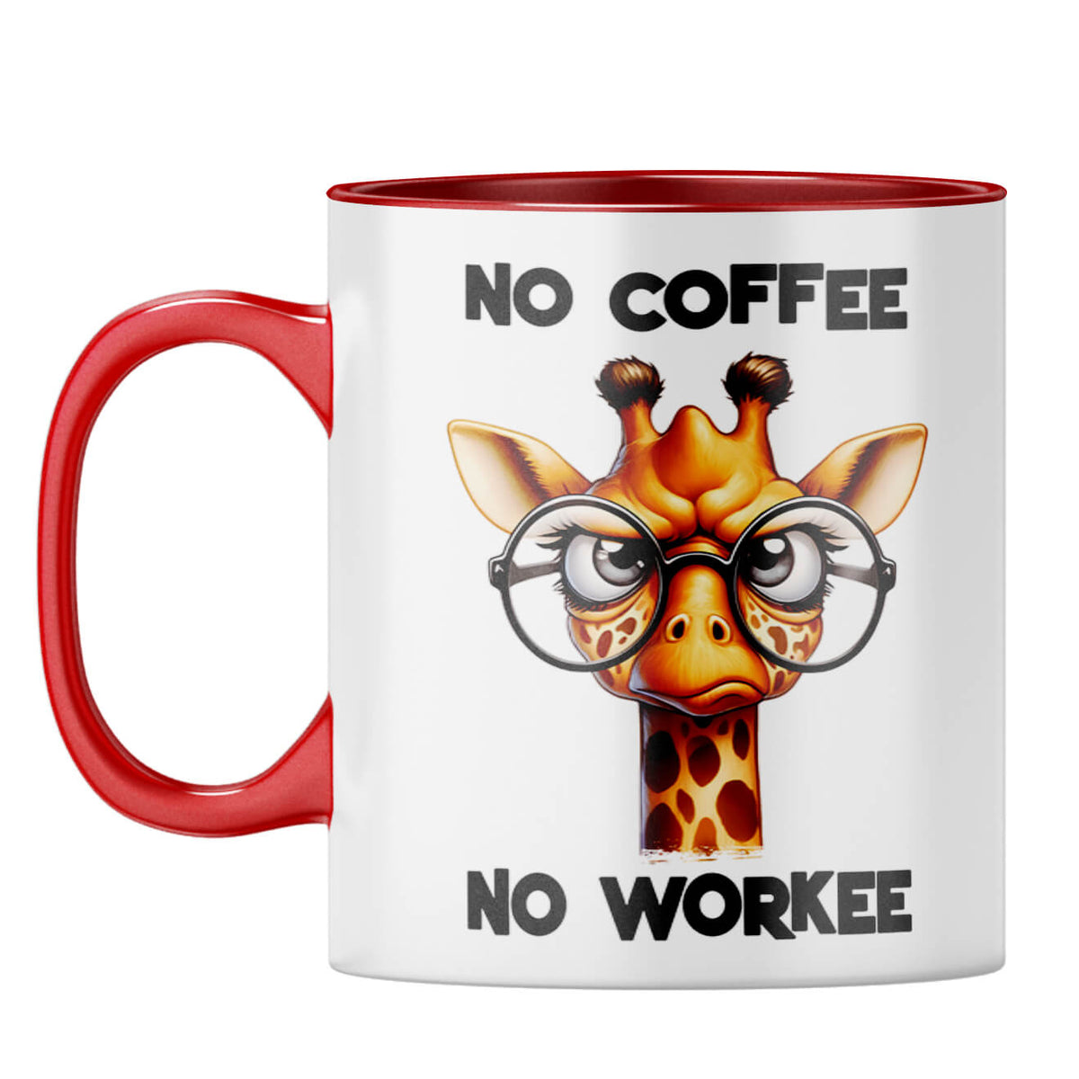 No Coffee No Workee Coffee Mug Red