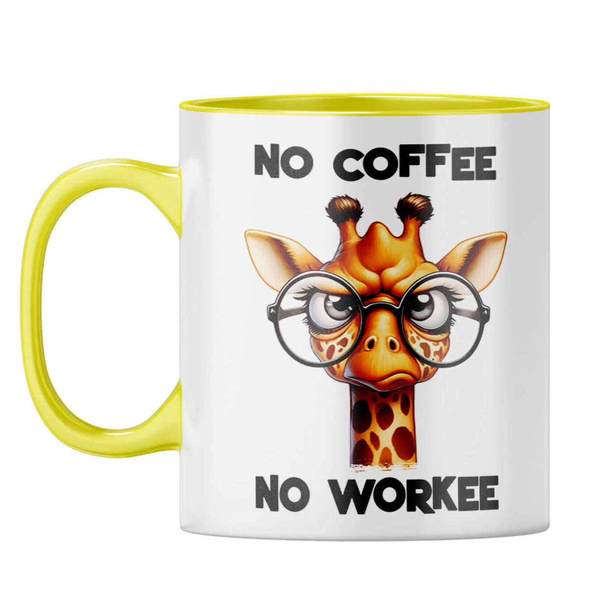 No Coffee No Workee Coffee Mug Yellow