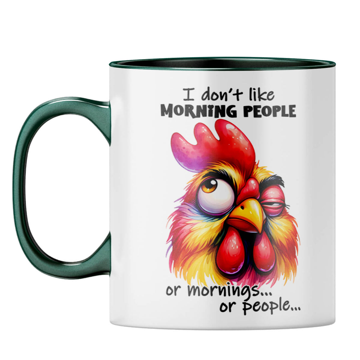 No Mornings No People Coffee Mug Dark Green
