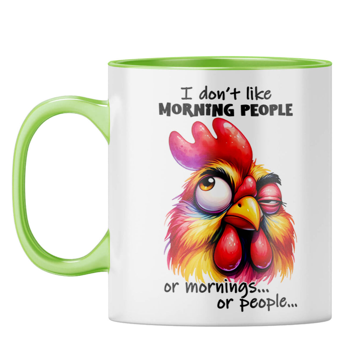 No Mornings No People Coffee Mug Light Green
