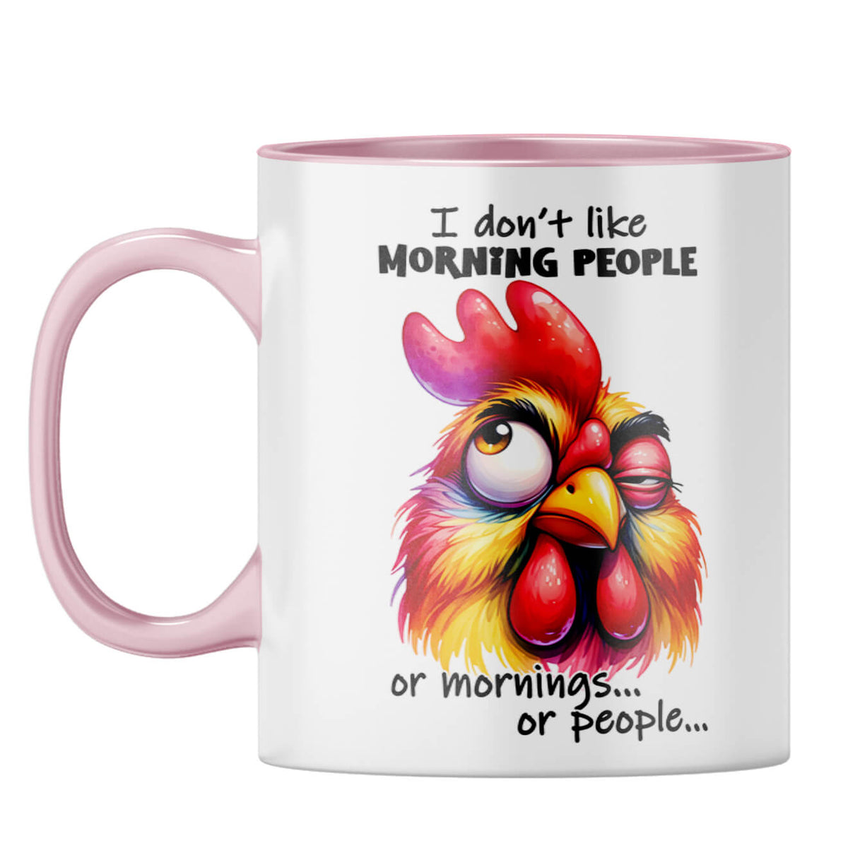 No Mornings No People Coffee Mug Pink