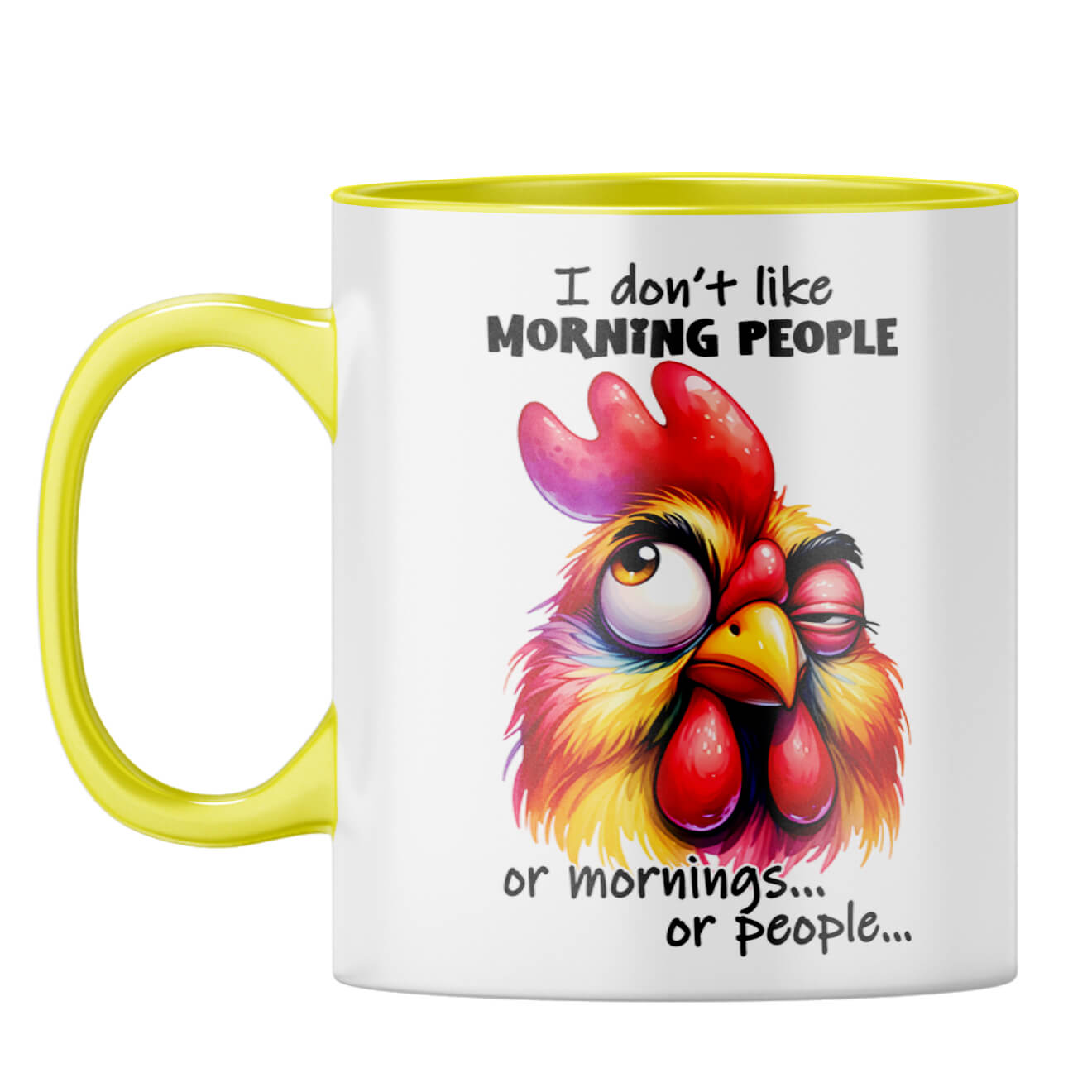 No Mornings No People Coffee Mug Yellow