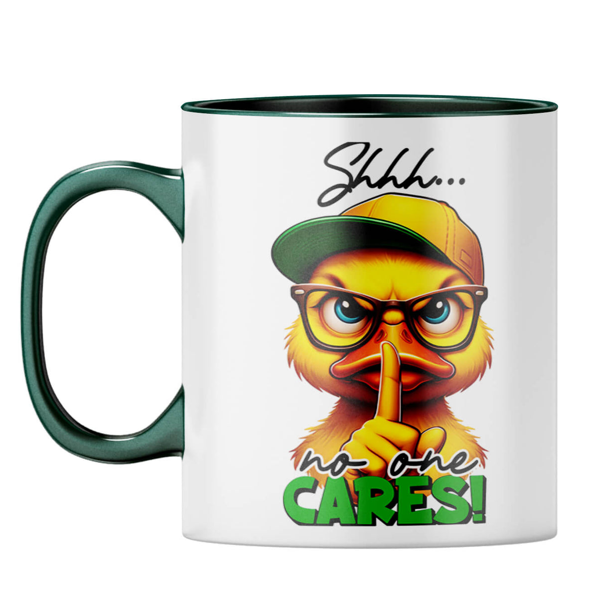 No One Cares Coffee Mug Dark Green