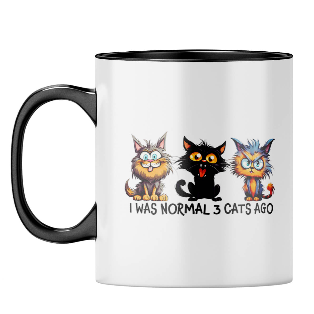Normal 3 Cats Ago Coffee Mug Black