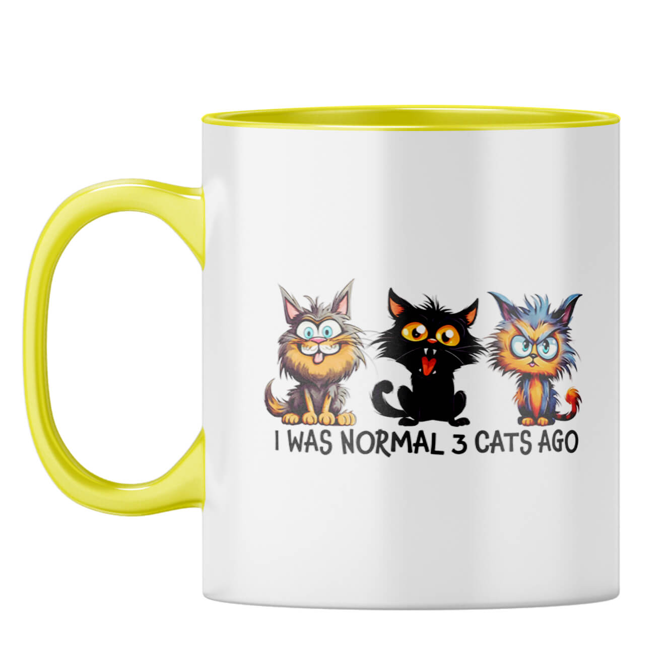 Normal 3 Cats Ago Coffee Mug Yellow