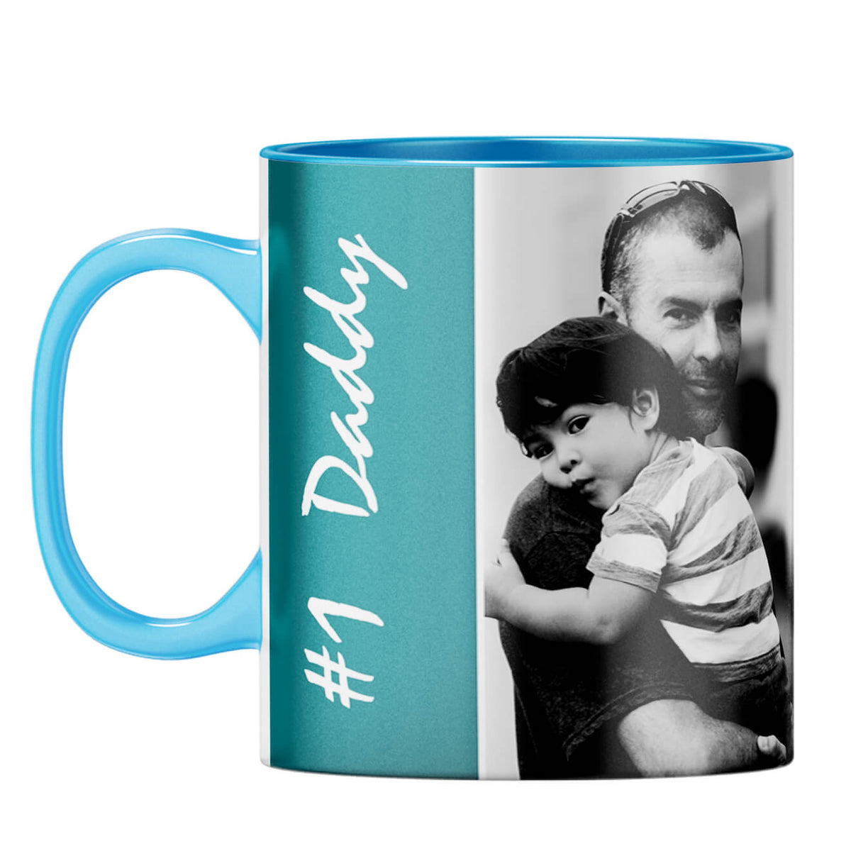 Number 1 Daddy Coffee Mug Light Blue