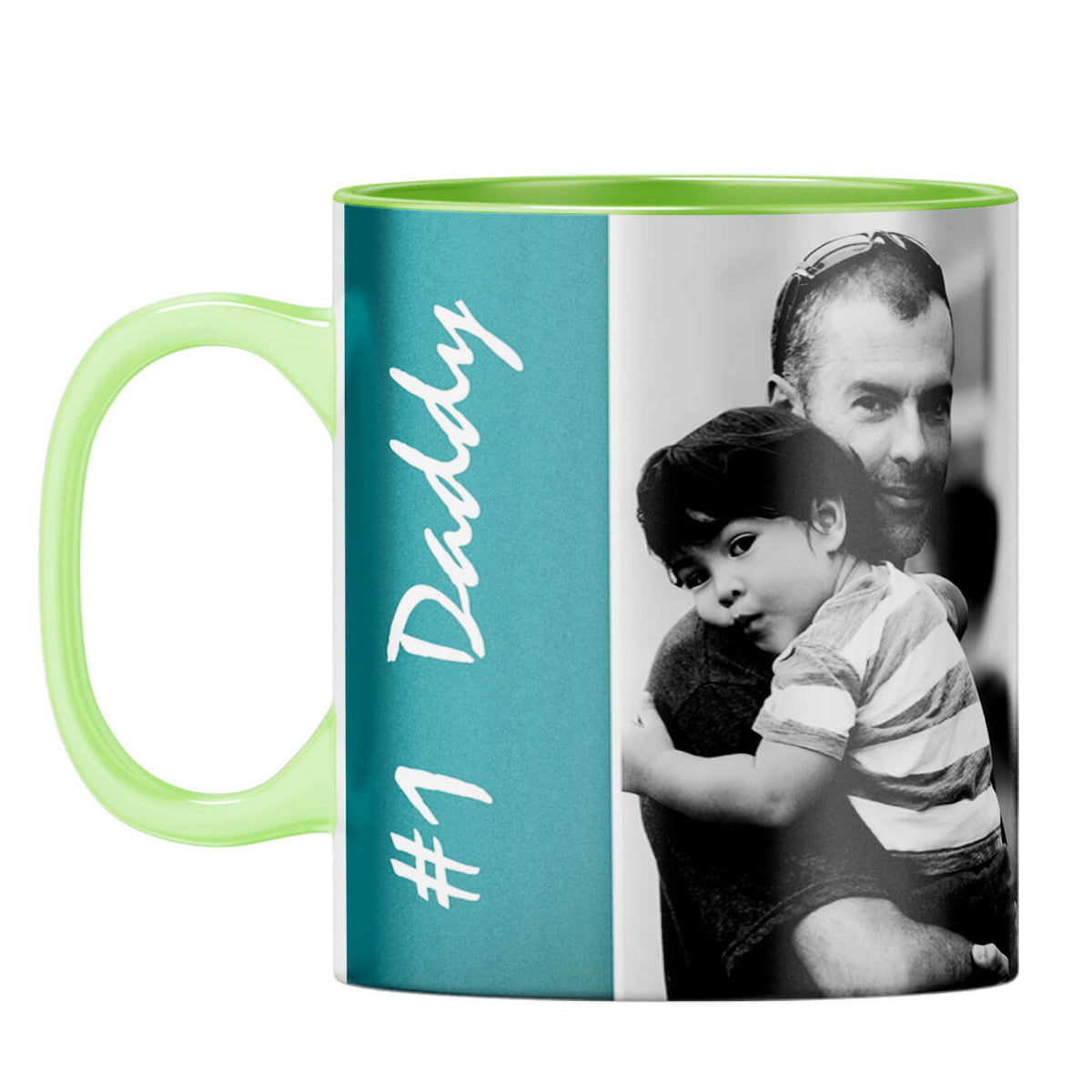 Number 1 Daddy Coffee Mug Light Green