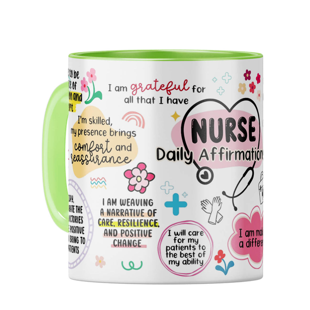 Nurse Daily Affirmations Coffee Mug Light Green