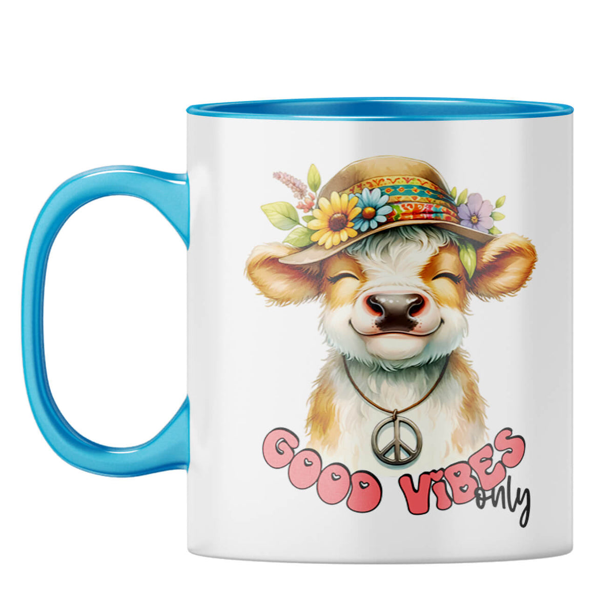Only Good Vibes Coffee Mug Light Blue
