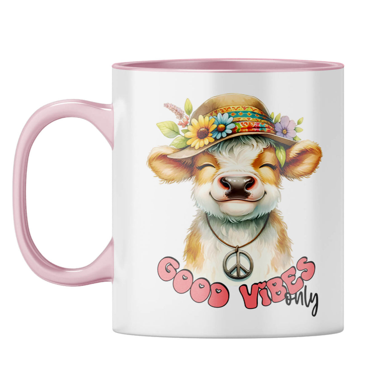 Only Good Vibes Coffee Mug Pink