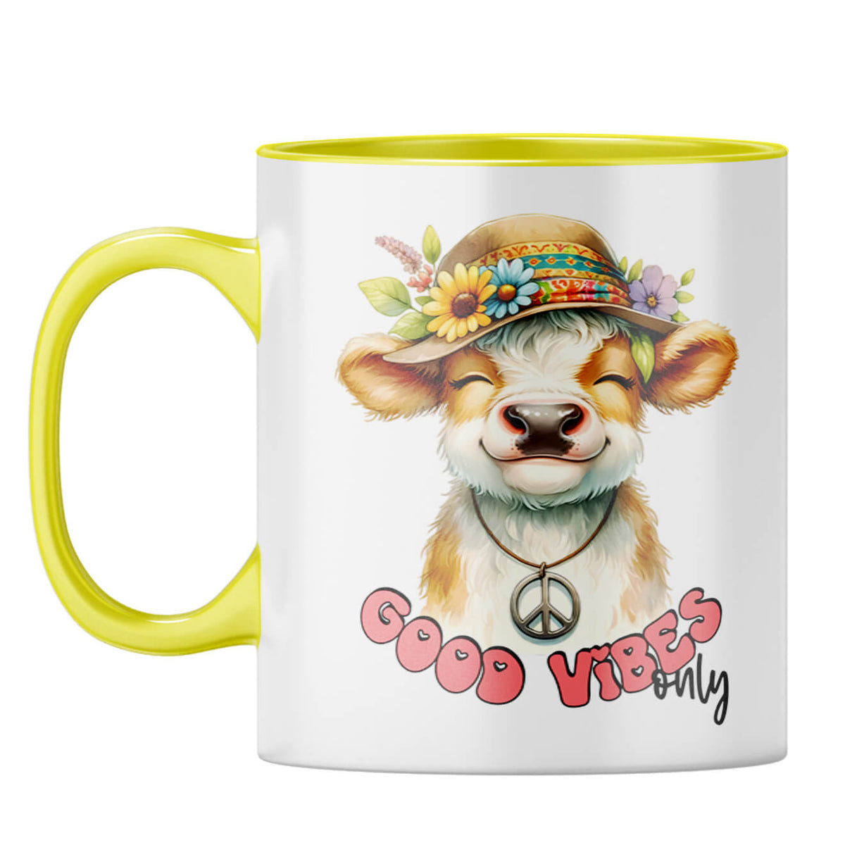 Only Good Vibes Coffee Mug Yellow