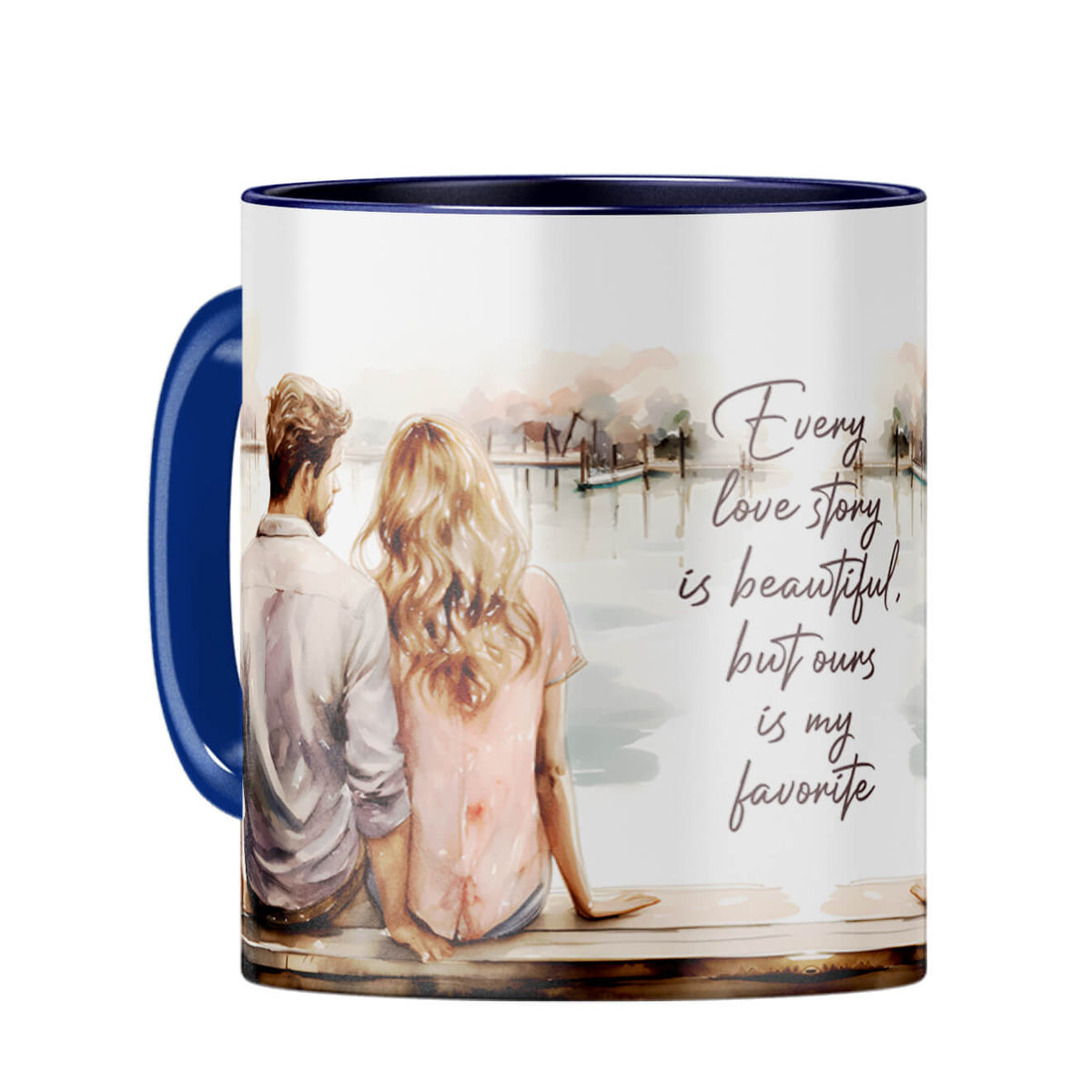 Our Love Story is My Favorite Coffee Mug Dark Blue