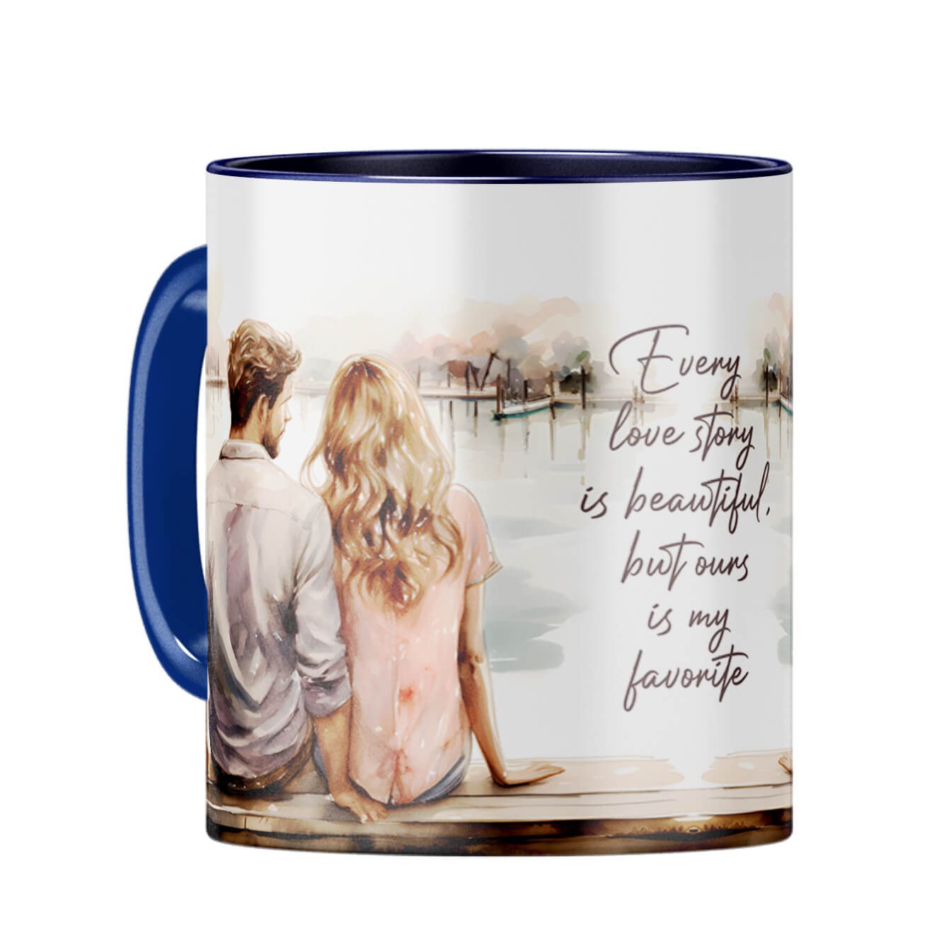 Our Love Story is My Favorite Coffee Mug Dark Blue