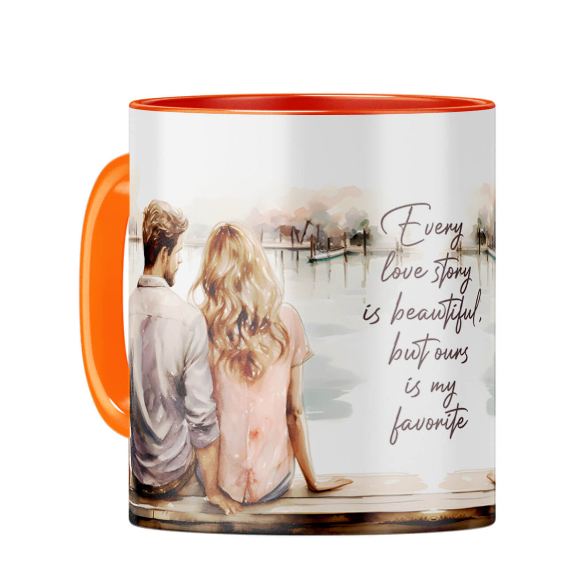 Our Love Story is My Favorite Coffee Mug Orange