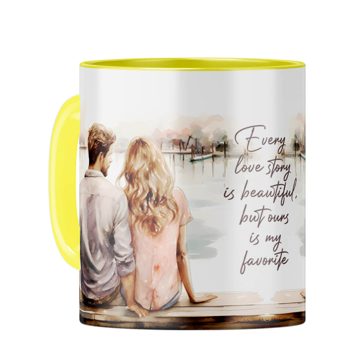 Our Love Story is My Favorite Coffee Mug Yellow