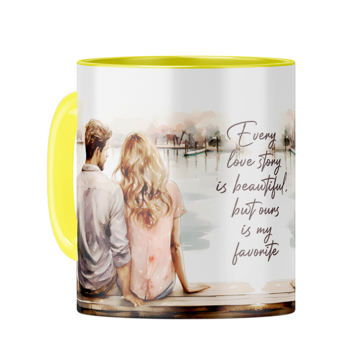 Our Love Story is My Favorite Coffee Mug Yellow