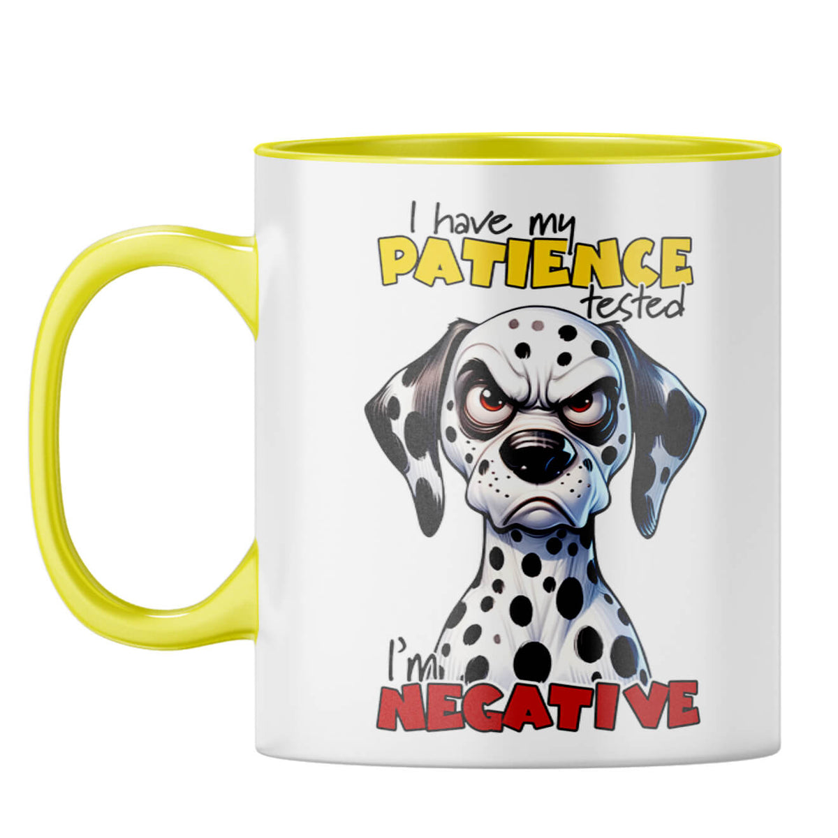 Patience Test is Negative Coffee Mug Yellow